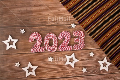 Fair Trade Photo 2023, Activity, Adjective, Celebrating, Colour, Horizontal, Nature, New Year, Object, Peruvian fabric, Present, Red, Star, White, Wood