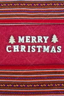 Fair Trade Photo Activity, Adjective, Celebrating, Christmas, Christmas decoration, Christmas tree, Colour, English, Letter, Object, Peruvian fabric, Present, Red, Text, Vertical, White