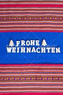 Fair Trade Photo Activity, Adjective, Blue, Celebrating, Christmas, Christmas decoration, Christmas tree, Colour, German, Letter, Object, Peruvian fabric, Present, Text, Vertical, White