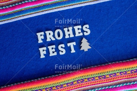 Fair Trade Photo Activity, Adjective, Blue, Celebrating, Christmas, Christmas decoration, Christmas tree, Colour, German, Horizontal, Letter, Object, Peruvian fabric, Present, Text, White