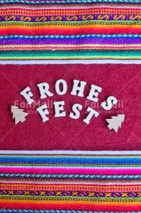 Fair Trade Photo Activity, Adjective, Celebrating, Christmas, Christmas decoration, Christmas tree, Colour, German, Letter, Object, Peruvian fabric, Present, Red, Text, Vertical, White