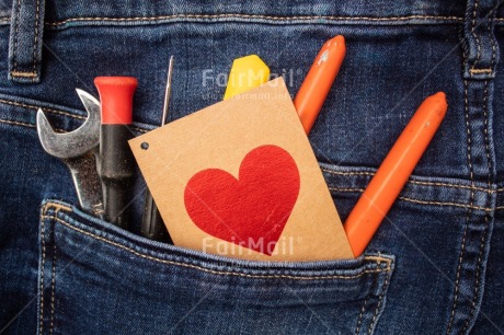 Fair Trade Photo Colour, Dad, Father, Fathers day, Heart, Jeans, Note, Object, People, Red, Tool, Trousers