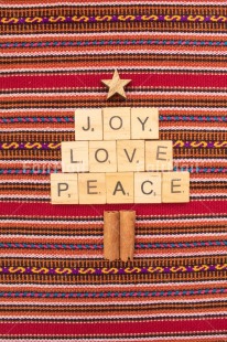 Fair Trade Photo Christmas, Christmas decoration, Christmas tree, Emotions, Joy, Letter, Love, Object, Peace, Peruvian fabric, Star, Text, Values