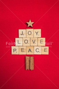 Fair Trade Photo Christmas, Christmas decoration, Christmas tree, Colour, Emotions, Joy, Letter, Love, Object, Peace, Red, Star, Text, Values