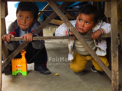 Fair Trade Photo 5 -10 years, Activity, Brother, Child, Children, Colour image, Friendship, Fun, Horizontal, Outdoor, Peru, Playing, South America, Table