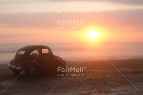 Fair Trade Photo Activity, Beach, Car, Colour image, Holiday, Horizontal, Ocean, Peru, Red, Sand, Sea, Seasons, South America, Summer, Sunset, Transport, Travel, Travelling, Water