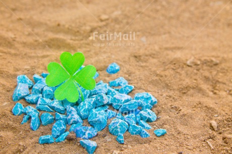 Fair Trade Photo Blue, Clover, Colour image, Exams, Good luck, Green, Horizontal, New Job, Outdoor, Peru, Sand, South America, Stone