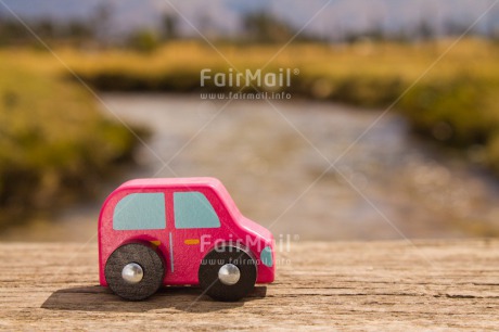 Fair Trade Photo Activity, Boy, Bridge, Brother, Car, Colour image, Day, Fathers day, Horizontal, Male, Nature, Outdoor, People, Peru, Red, River, Road, South America, Toy, Transport, Travel, Travelling