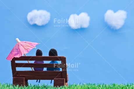 Fair Trade Photo Bench, Blue, Colour image, Couple, Grass, Green, Horizontal, Love, Peru, Rock, Sky, South America, Thinking of you, Umbrella, Valentines day, Wedding