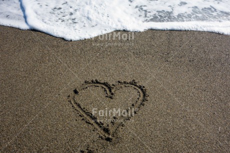 Fair Trade Photo Beach, Colour image, Day, Heart, Horizontal, Love, Outdoor, Peru, Sand, Sea, South America, Valentines day, Water