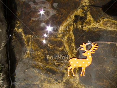 Fair Trade Photo Artistique, Christmas, Horizontal, Light, Peru, Reflection, Reindeer, River, Shadow, South America, Star, Water