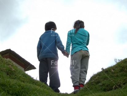 Fair Trade Photo Brother, Casual clothing, Clothing, Cute, Friendship, Horizontal, Love, One boy, One girl, People, Peru, Rural, Sister, South America, Together