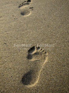 Fair Trade Photo Beach, Closeup, Colour image, Footstep, Peru, South America, Vertical