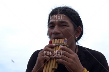 Fair Trade Photo Activity, Colour image, Flute, Horizontal, Instrument, Music, Peru, Playing, Portrait headshot, South America