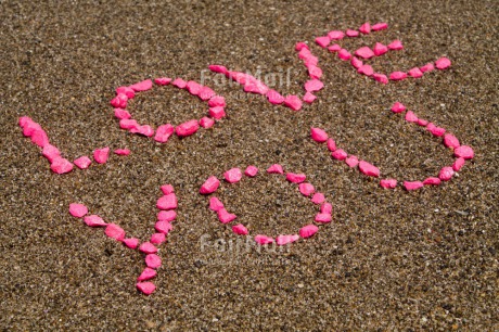 Fair Trade Photo Beach, Horizontal, Letter, Love, Peru, Pink, Sand, South America, Stone, Summer, Valentines day