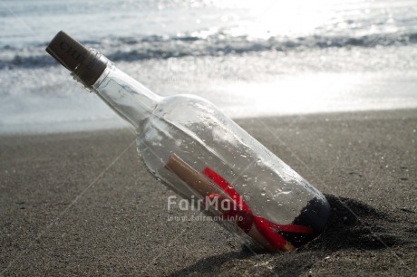 Fair Trade Photo Beach, Bottle, Friendship, Horizontal, Love, Peru, Sand, South America, Summer