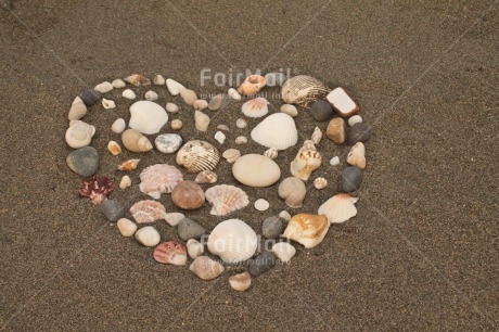 Fair Trade Photo Beach, Closeup, Colour image, Heart, Horizontal, Love, Marriage, Peru, Sand, Shell, Shooting style, South America, Summer, Valentines day, Wedding