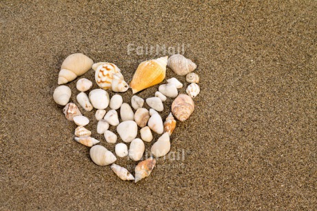 Fair Trade Photo Beach, Closeup, Colour image, Heart, Horizontal, Love, Marriage, Peru, Sand, Shell, Shooting style, South America, Summer, Valentines day, Wedding