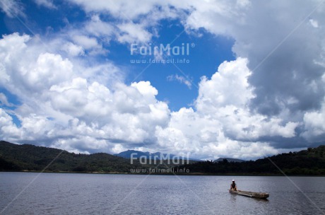 Fair Trade Photo Boat, Colour image, Horizontal, One man, People, Peru, River, Scenic, South America, Transport, Travel