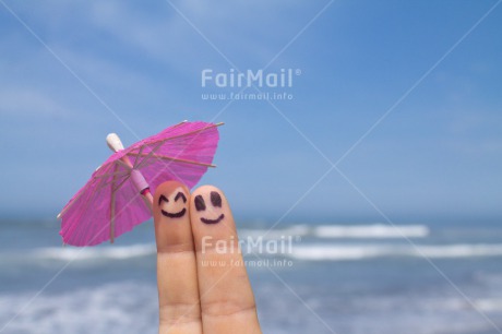 Fair Trade Photo Activity, Colour image, Friendship, Funny, Holiday, Horizontal, Peru, Relax, Relaxing, Sea, Smile, South America, Summer, Together, Umbrella