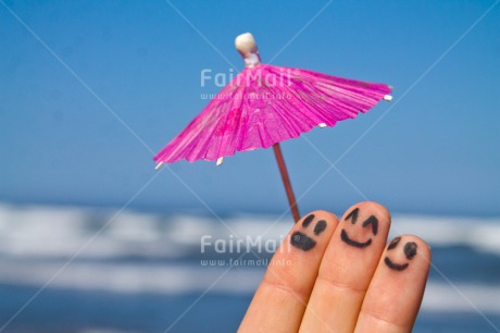 Fair Trade Photo Activity, Colour image, Friendship, Funny, Holiday, Horizontal, Peru, Relax, Relaxing, Sea, Smile, South America, Summer, Together, Umbrella