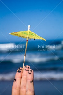 Fair Trade Photo Activity, Colour image, Friendship, Funny, Holiday, Peru, Relax, Relaxing, Sea, Smile, South America, Summer, Together, Umbrella, Vertical