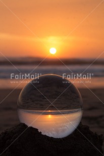 Fair Trade Photo Artistique, Beach, Colour image, Evening, Glass, Outdoor, Peru, Sea, South America, Sunset, Transparency, Transparent, Vertical