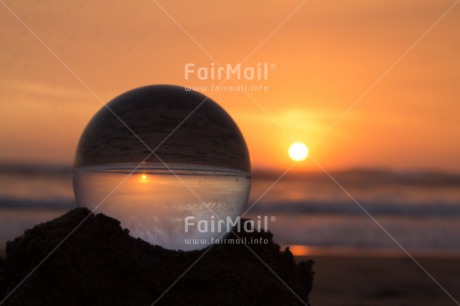 Fair Trade Photo Artistique, Beach, Colour image, Evening, Glass, Horizontal, Outdoor, Sea, Sunset, Transparency, Transparent