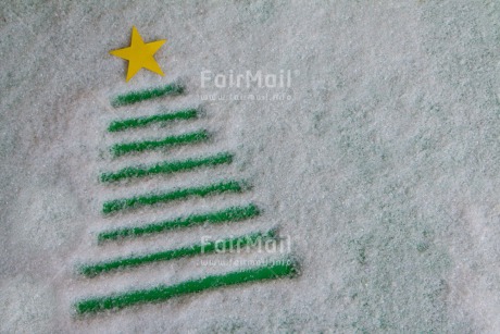 Fair Trade Photo Christmas, Colour image, Horizontal, Snow, Star, Tree