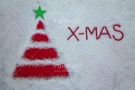 Fair Trade Photo Christmas, Colour image, Horizontal, Snow, Star, Tree