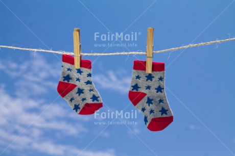 Fair Trade Photo Birth, Clothing, Colour image, Horizontal, New baby, Peru, Sky, Sock, South America, Summer, Washingline