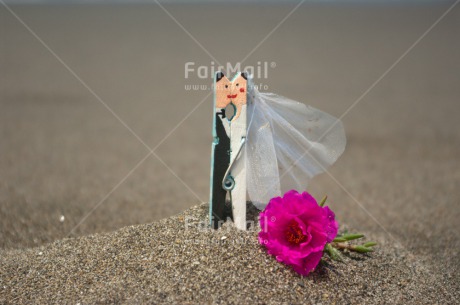 Fair Trade Photo Beach, Bride, Colour image, Funny, Groom, Horizontal, Marriage, Peru, Sea, South America, Wedding