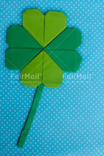 Fair Trade Photo Colour image, Exams, Good luck, Leaf, Peru, South America, Trefoil, Vertical