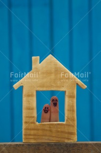 Fair Trade Photo Colour image, Finger, Funny, House, Marriage, New home, Peru, Smile, South America, Vertical, Wedding