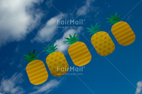 Fair Trade Photo Blue, Colour image, Exams, Food and alimentation, Fruits, Holiday, Horizontal, Invitation, Party, Peru, Pineapple, Sky, South America, Summer, Yellow