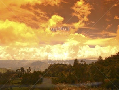 Fair Trade Photo Clouds, Colour image, Evening, Horizontal, Mountain, Nature, Outdoor, Peru, Rural, Scenic, Sky, South America, Sunset, Travel, Tree