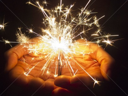 Fair Trade Photo Birthday, Christmas, Colour image, Congratulations, Firework, Hands, Horizontal, Indoor, New Year, Night, Party, Peru, South America, Tabletop