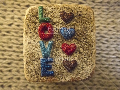 Fair Trade Photo Colour image, Heart, Horizontal, Indoor, Letter, Love, Peru, South America, Stone, Tabletop, Valentines day