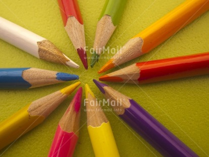 Fair Trade Photo Colour image, Education, Exams, Good luck, Green, Horizontal, Indoor, Multi-coloured, Pencil, Peru, South America, Tabletop