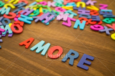 Fair Trade Photo Colour image, Colourful, Horizontal, Letters, Love, Multi-coloured, Peru, South America, Table, Text, Valentines day, Wood