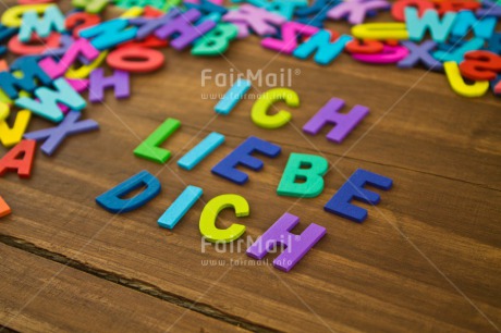 Fair Trade Photo Colour image, Colourful, Horizontal, Letters, Love, Multi-coloured, Peru, South America, Table, Text, Valentines day, Wood