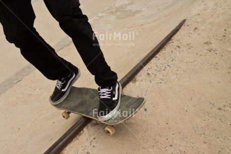 Fair Trade Photo Activity, Birthday, Colour image, Feet, Horizontal, Male, Multi-coloured, One boy, One man, One person, Outdoor, People, Peru, Skateboard, Skating, South America, Sport, Street, Streetlife, Strength, Success