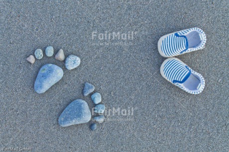 Fair Trade Photo Birth, Boy, Colour image, Footstep, Girl, Horizontal, New baby, People, Peru, Sand, Shoe, South America