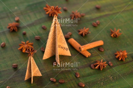 Fair Trade Photo Anise, Christmas, Christmas decoration, Christmas tree, Cinnamon, Coffee, Colour image, Food and alimentation, Green, Horizontal, Peru, South America