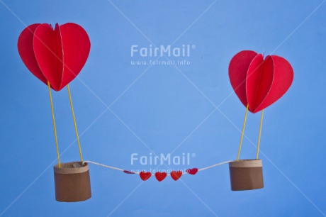 Fair Trade Photo Airballoon, Blue, Colour image, Heart, Horizontal, Love, Marriage, Peru, Red, Sky, South America, Thinking of you, Valentines day, Wedding