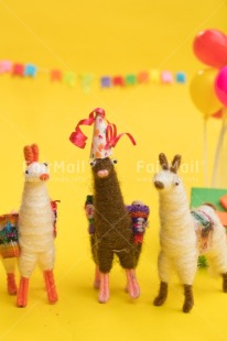 Fair Trade Photo Adjective, Animals, Birthday, Colour, Colour image, Friend, Friendship, Llama, Party, People, Peru, Place, South America, Vertical, Yellow