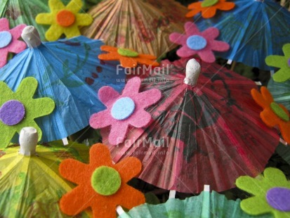 Fair Trade Photo Birthday, Closeup, Colour image, Colourful, Congratulations, Flower, Horizontal, Invitation, Party, Peru, South America, Umbrella