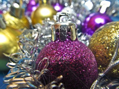 Fair Trade Photo Ball, Christmas, Christmas ball, Closeup, Colour image, Colourful, Focus on foreground, Horizontal, Peru, Purple, Silver, South America, Tabletop