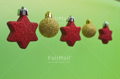 Fair Trade Photo Christmas, Christmas ball, Colour image, Focus on foreground, Gold, Green, Horizontal, Indoor, Peru, Red, South America, Star, Tabletop