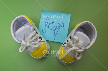 Fair Trade Photo Birth, Colour image, Horizontal, New baby, Peru, Shoe, South America, Studio